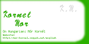 kornel mor business card
