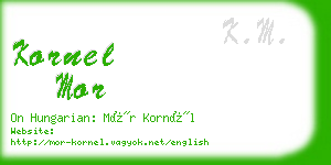 kornel mor business card